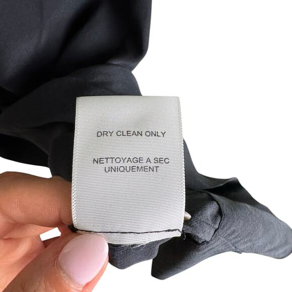 Joie NWT Peri Caviar Black 100% Silk White Trim Racerback Sleeveless Mini Dress - Picture 10 of 11